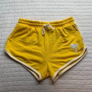 Yellow Cotton Lounge Shorts